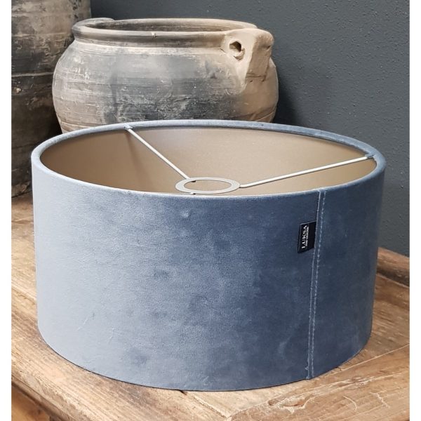 Kap cilinder Velvet blauw VEL48