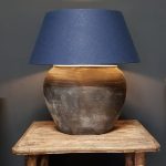 Kap rond taps Linnen D. Blauw LIN14