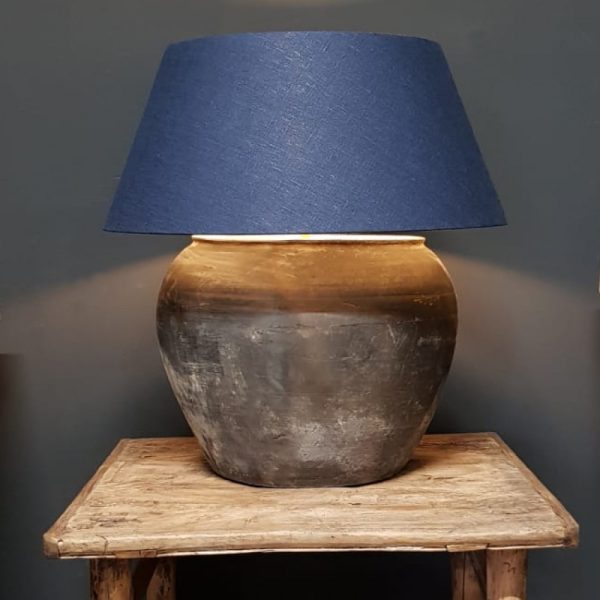Kap rond taps Linnen D. Blauw LIN14