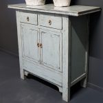 Vintage grijs-blauw rustieke wandkast