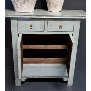 Vintage grijs-blauw rustieke wandkast
