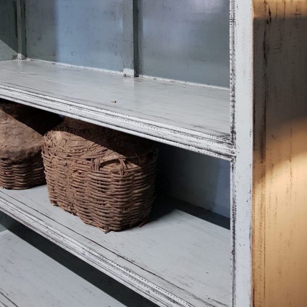 Landelijke vintage buffet kast grijs-blauw hoogglans