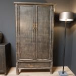 Vintaged 2-deurs linnenkast 100x210 zwart