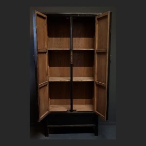 Vintaged 2-deurs linnenkast 100x210 zwart hoogglans