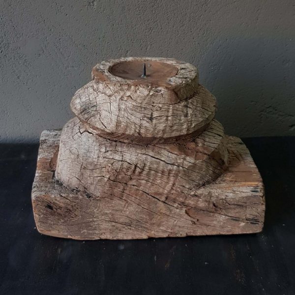 Overleg erts stap Massieve houten poer kandelaar - Luksa Home Collection