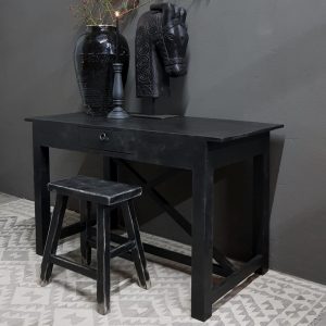 Oud houten vintage bureautafel 130x60