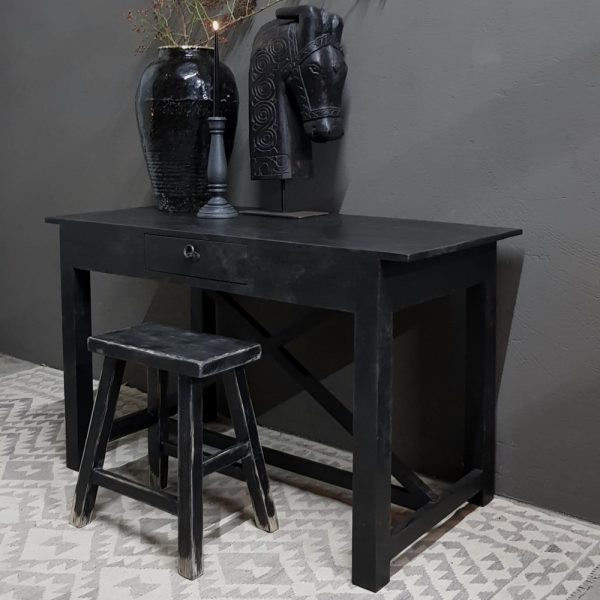 Oud houten vintage bureautafel 130x60