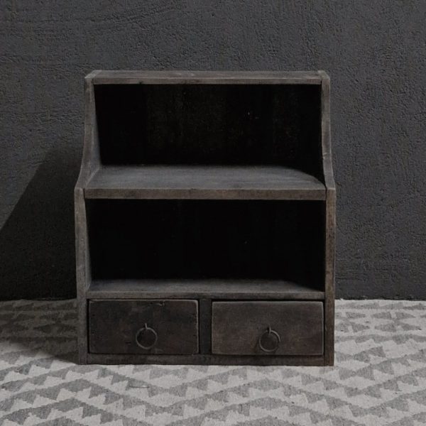 Antique grey Grutters bak met 2 lades