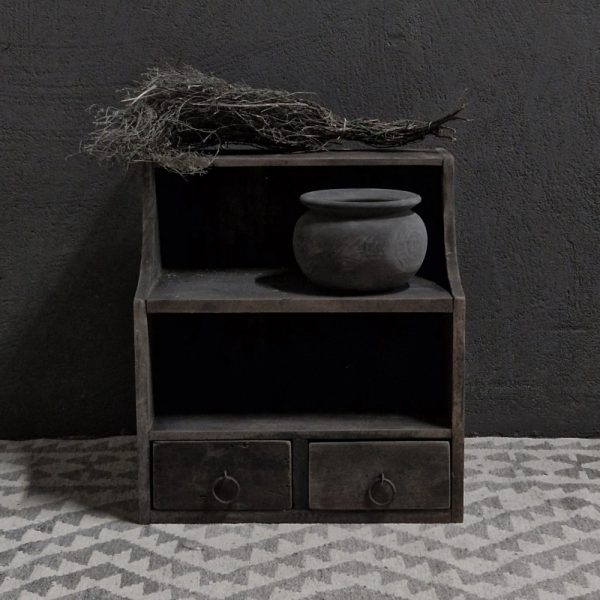 Antique grey Grutters bak met 2 lades