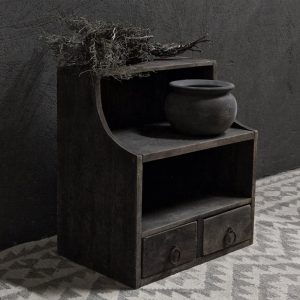 Antique grey Grutters bak met 2 lades