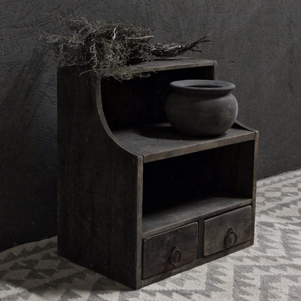 Antique grey Grutters bak met 2 lades