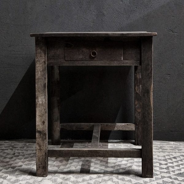 Bijzet tafel + 1 lade - recycled teak antique grey