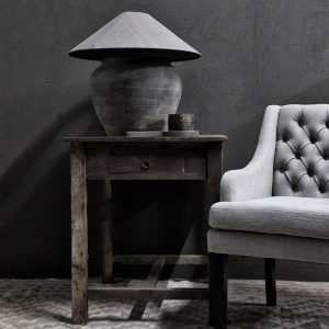 Bijzet tafel + 1 lade - recycled teak antique grey