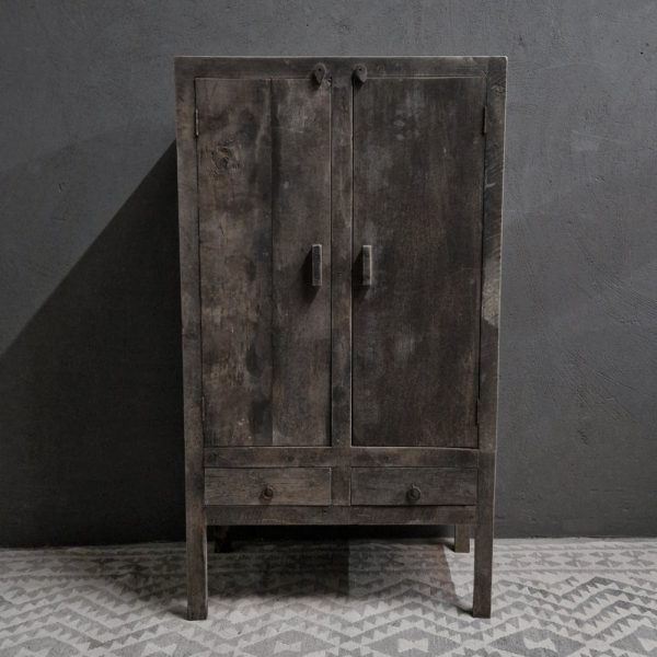 Kast 2 deuren 2 laden - recycled teak antique grey