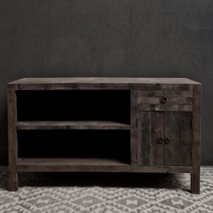 Dressoir + 2 deuren + legplank - recycled teak antique grey