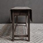 Klaptafel + 1 lade - recycled teak antique grey