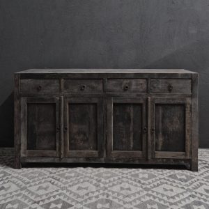 Dressoir 4 deuren + 4 laden - recycled teak antique grey