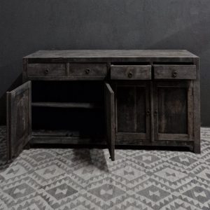 Dressoir 4 deuren + 4 laden - recycled teak antique grey