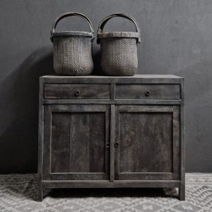 Dressoir 2 deuren + 2 laden - recycled teak antique grey