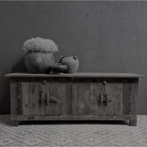 Dressoir 4 deuren - recycled teak antique grey