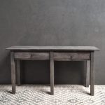 Antique grey wandtafel 6 poten 2 lades