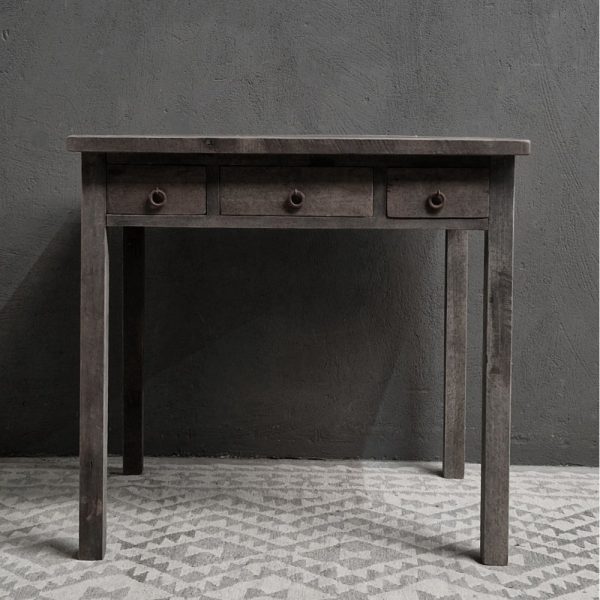 schrijftafeltje 3 lades - antique grey