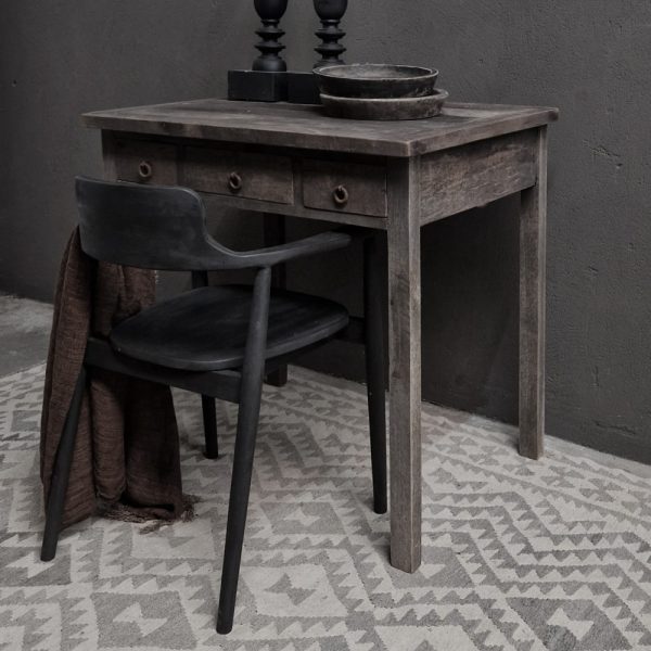 schrijftafeltje 3 lades - antique grey