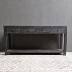 Zwart vintaged wandtafel 4-lade + legplank