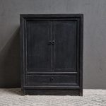 Zwart vintaged dressoir 1-lade onder, 2-deuren