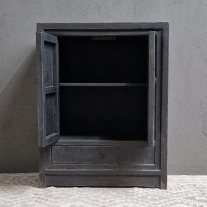 Zwart vintaged dressoir 1-lade onder, 2-deuren