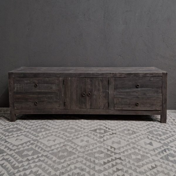 TV meubel 2-deuren, 4-laden - antique grey