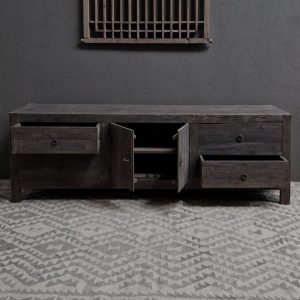 TV meubel 2-deuren, 4-laden - antique grey