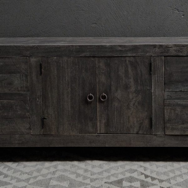 TV meubel 2-deuren, 4-laden - antique grey