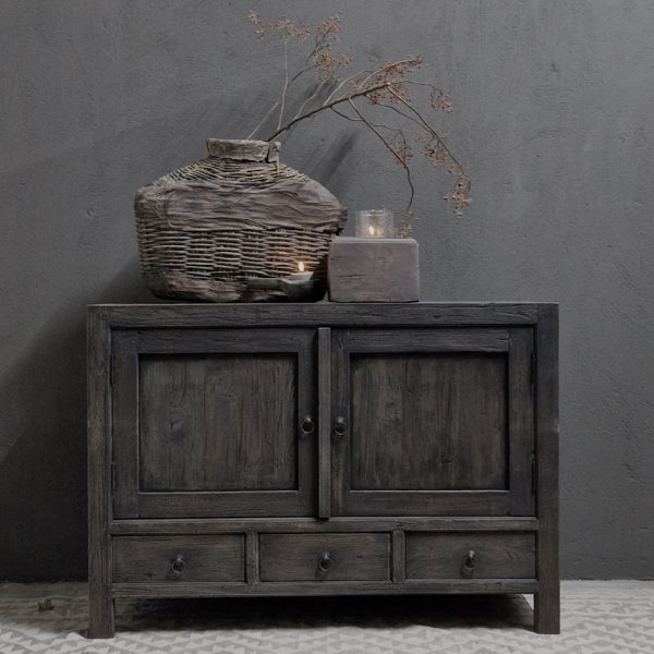 Dressoir 2 deuren + 3 laden onder - antique grey