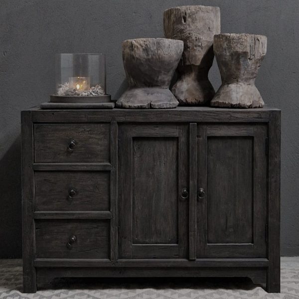 Dressoir 2 deuren + 3 laden onder - antique grey