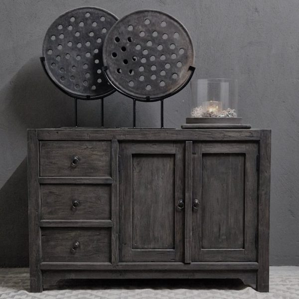 Dressoir 2 deuren + 3 laden onder - antique grey