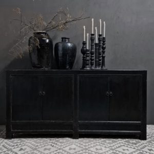 Zwart vintaged dressoir 4-deuren